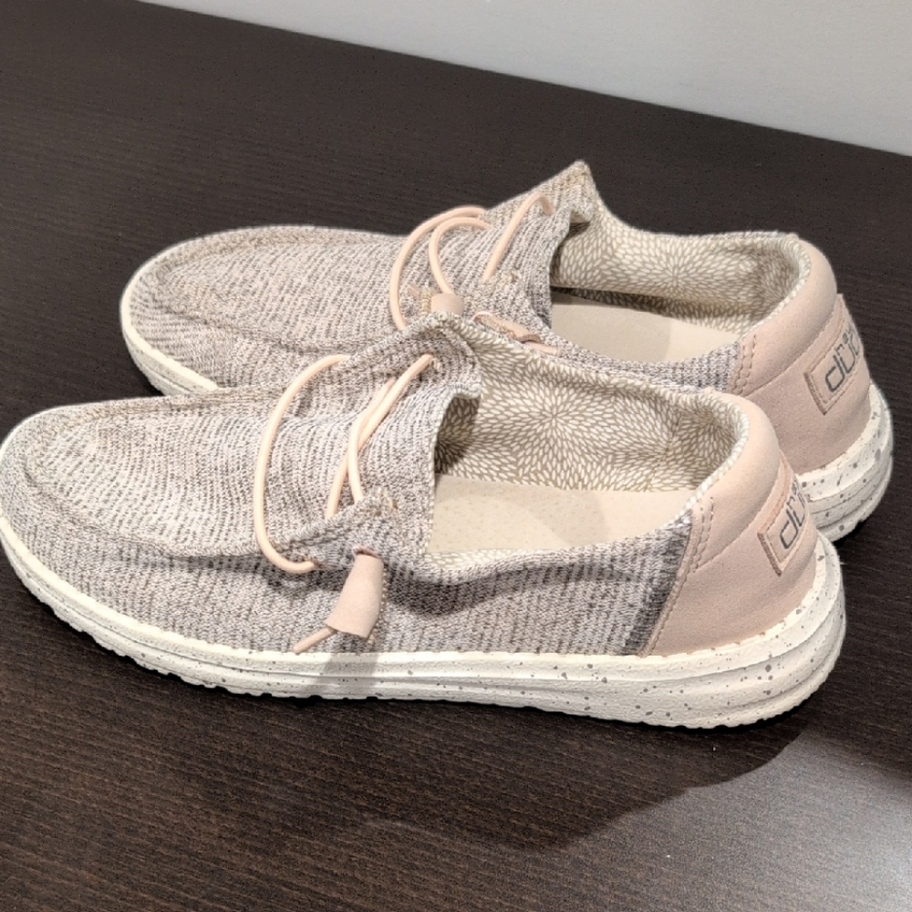 Hey Dude Cream Sneakers Casual Canvas